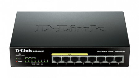 D-Link DGS-1008P 8-Port 10/100/1000 Gigabit Unmanaged Switch with POE