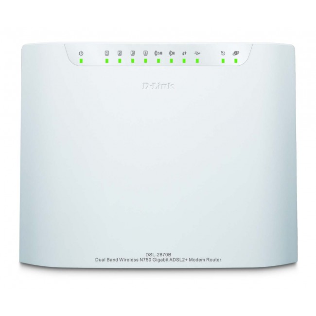 DLink DSL2870B Dual Band Wireless N750 Gigabit ADSL2+ Modem Router